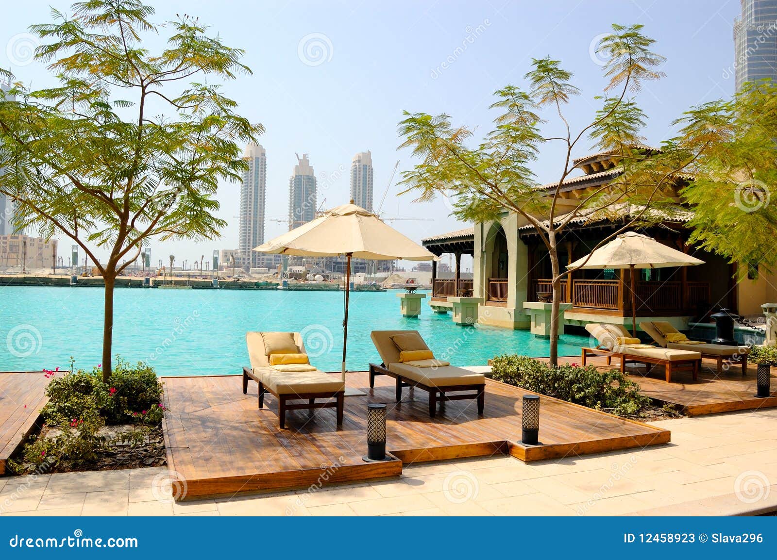 Recreation Area at Hotel in Dubai Downtown Stock Image Image of arab