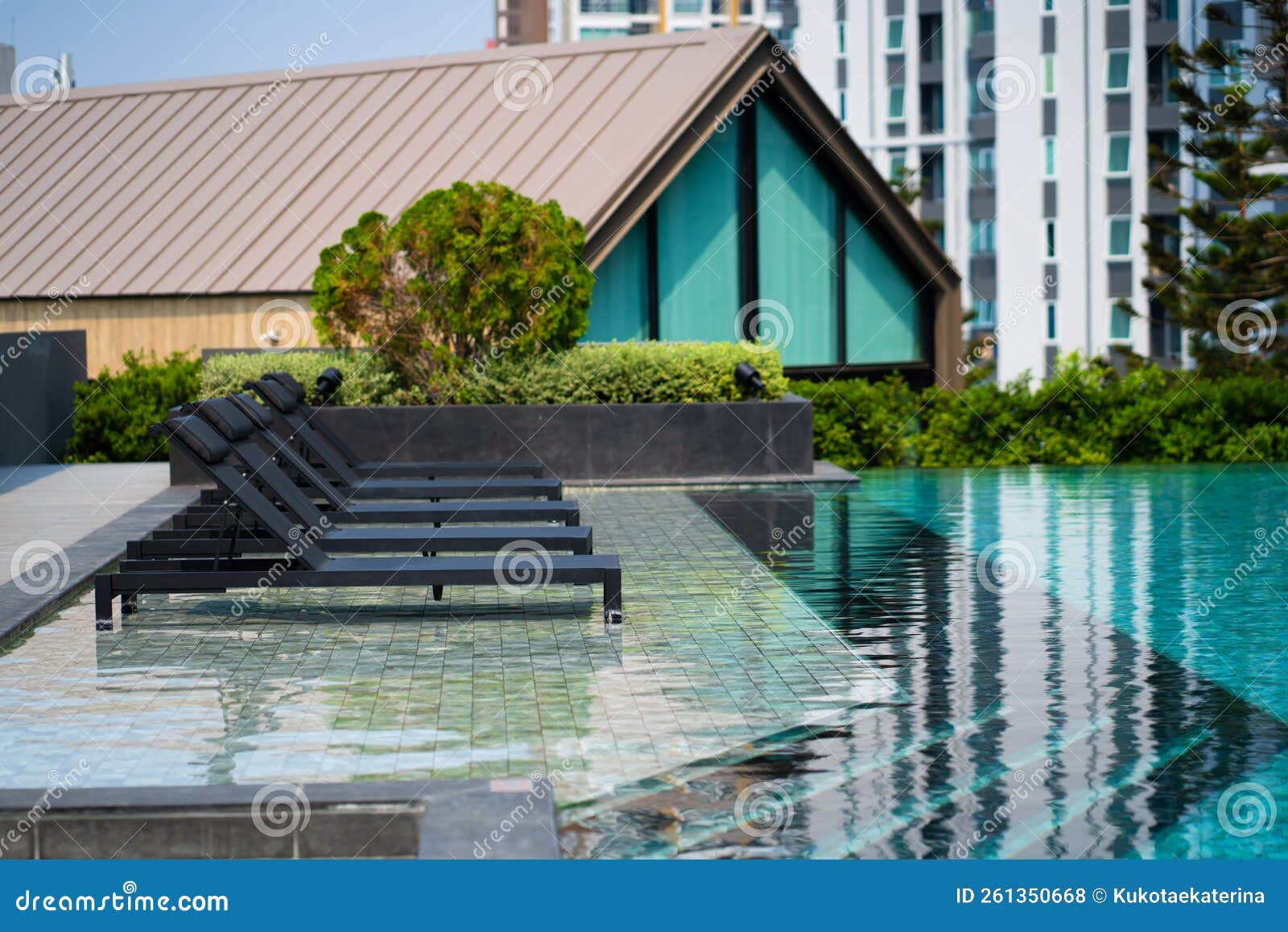 Recreation Area with Swimming Pool in a Modern Condominium Residential
