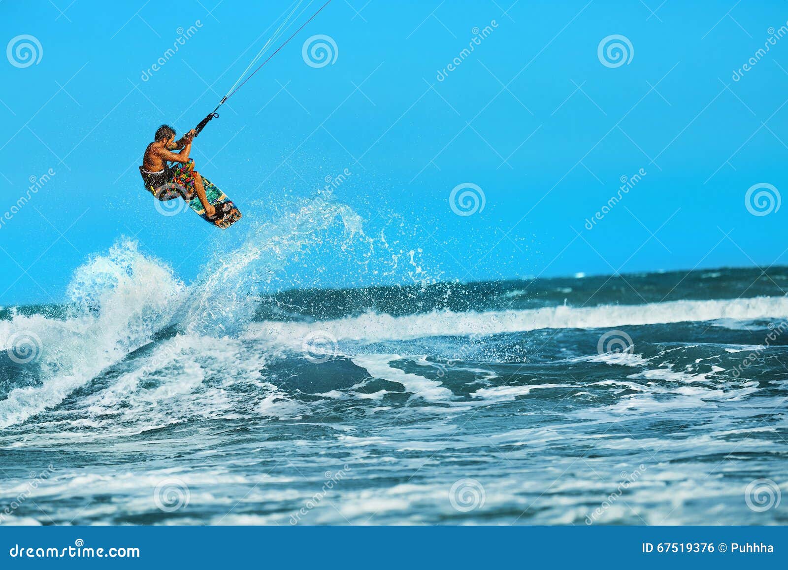 recreational water sports action. kiteboarding extreme sport. summer fun. hobby