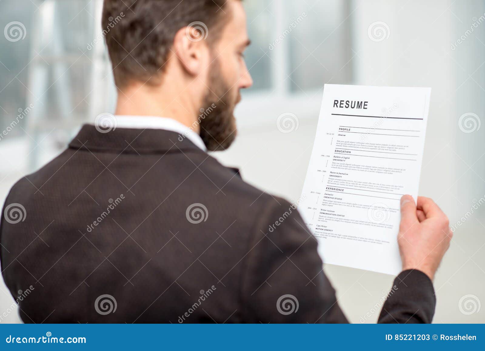 Holding resume paper stock photo. Image of recruitment - 85195166