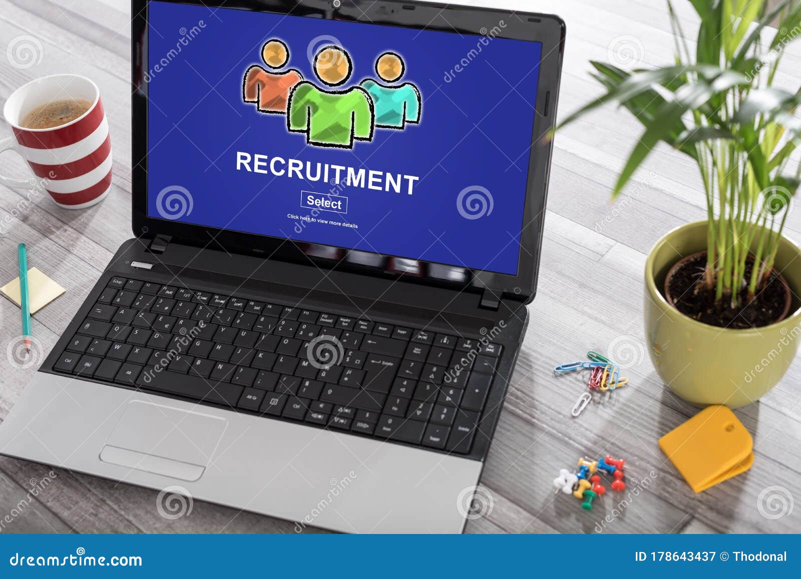 Recruitment Concept on a Laptop Stock Image Image of join, career