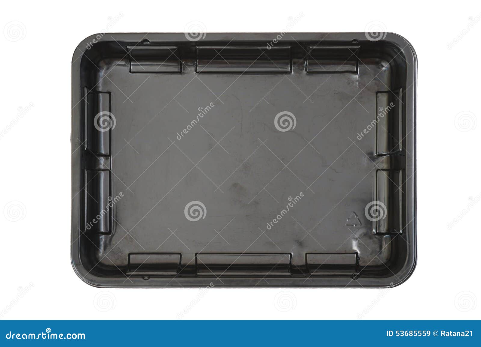 Rectangle Black Plastic Food Tray Stock Image Image of package, empty 53685559