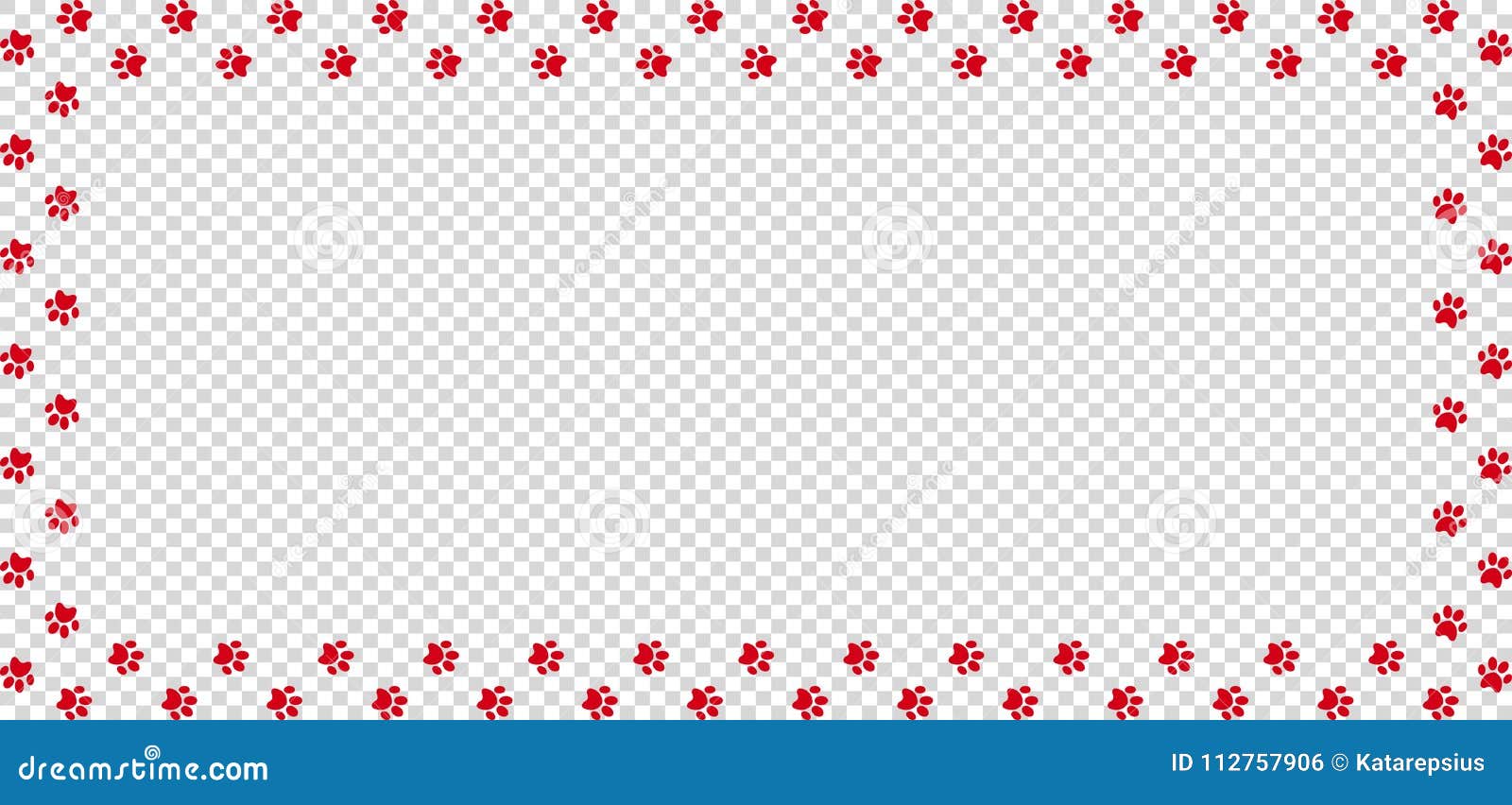 Download Rectangle Border Made Of Red Animal Paw Prints Isolated ...