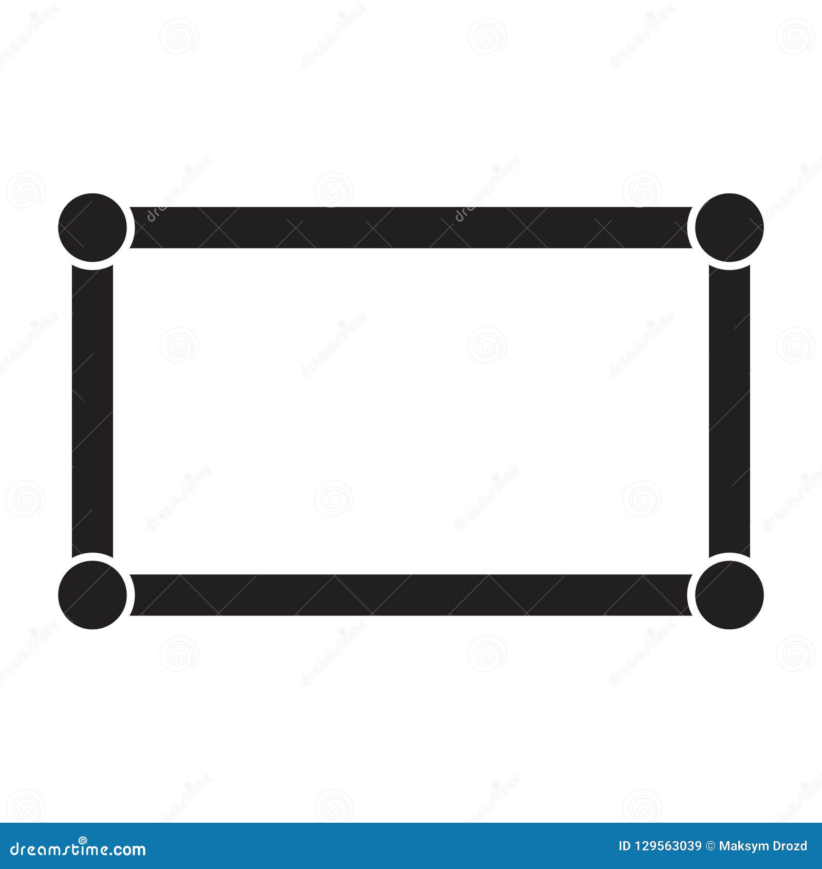 Download Rectangle Frame With Circles In Corners, Vector ...