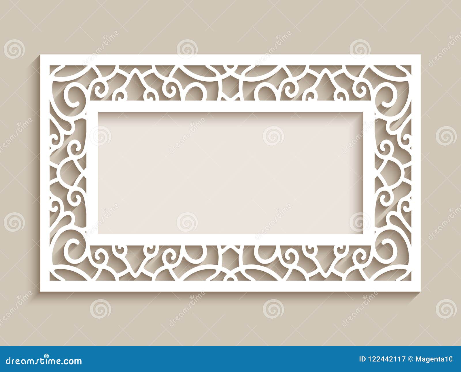 Download Rectangle Frame With Cutout Paper Border Stock Vector ...