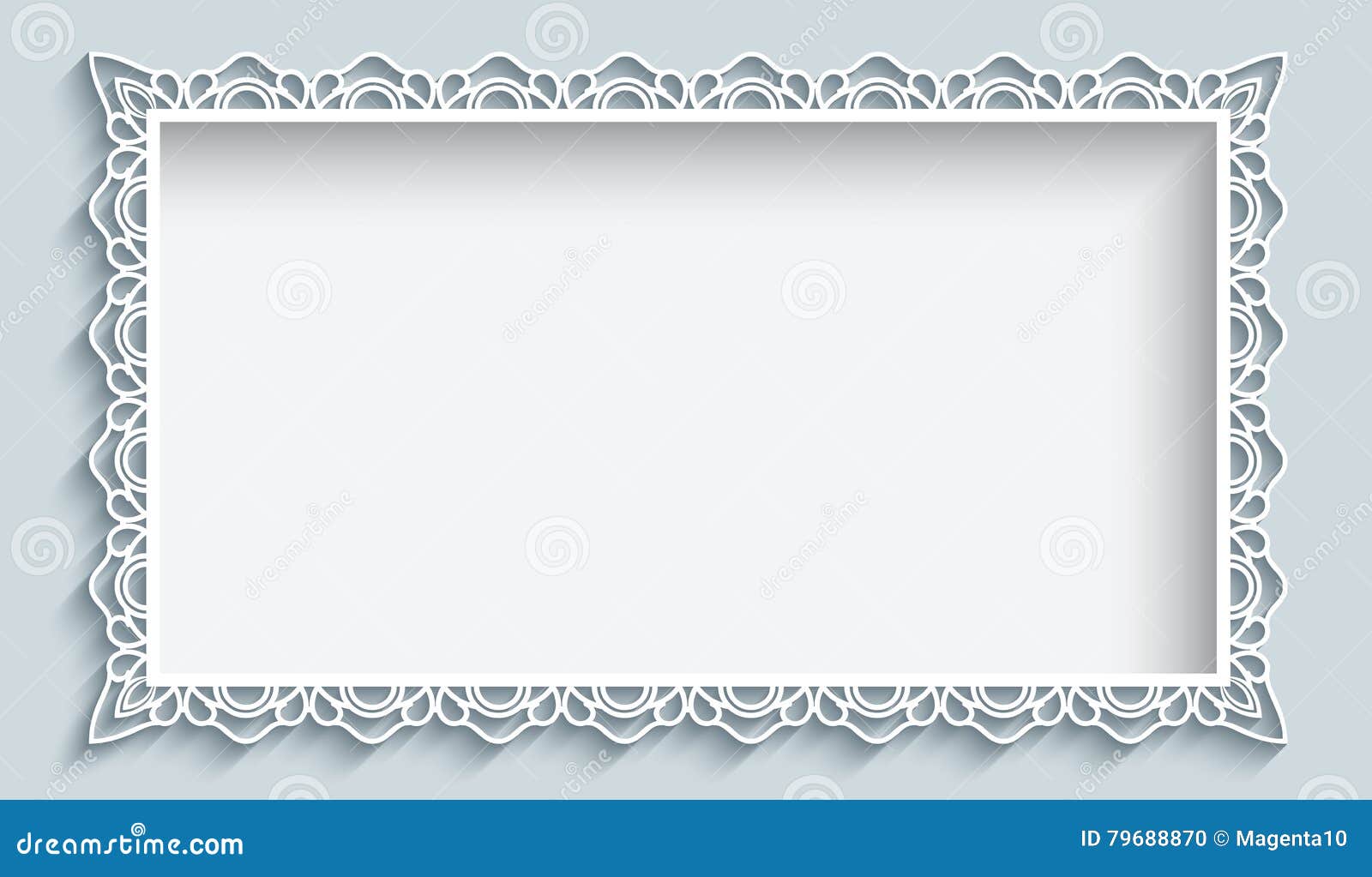 Rectangle Frame with Paper Lace Border Stock Vector Illustration of