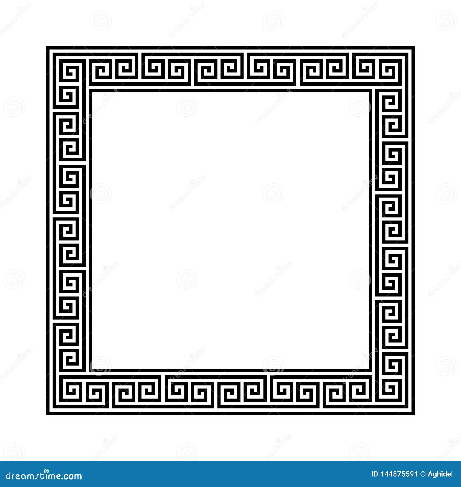 Download Rectangle Frame With Seamless Meander Pattern. Greek Fret ...