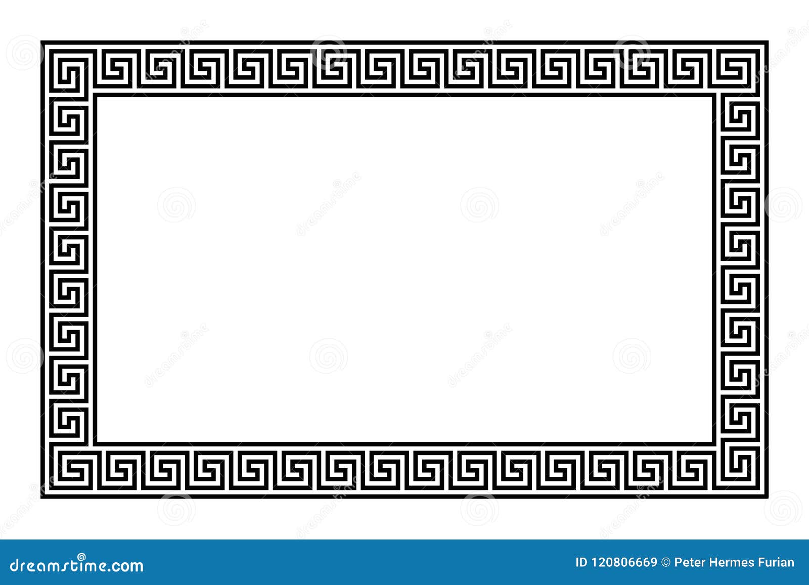 rectangle frame with seamless meander pattern