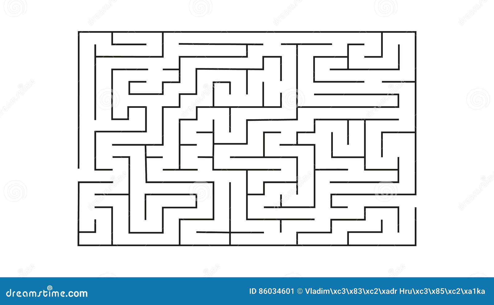 Rectangle Labyrinth With Entry And Exitvector Game Maze Puzzle With