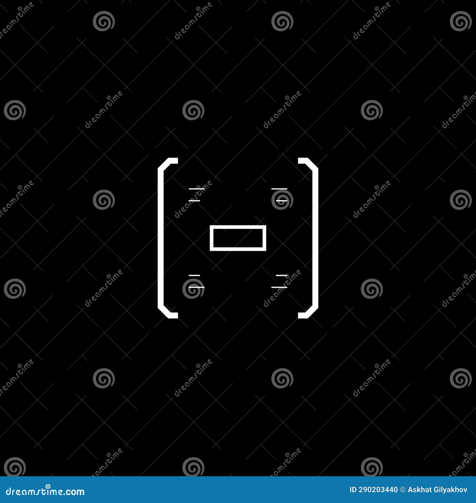 Rectangle Target, Aim, Sight, HUD Reticle, Cyberpunk Aesthetics, Tech