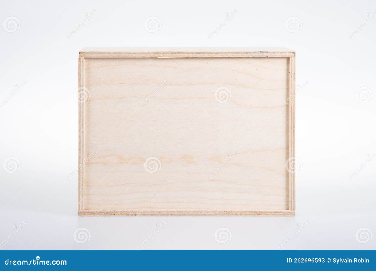 Rectangle Wooden Crate Lid Box on White Background Stock Image Image