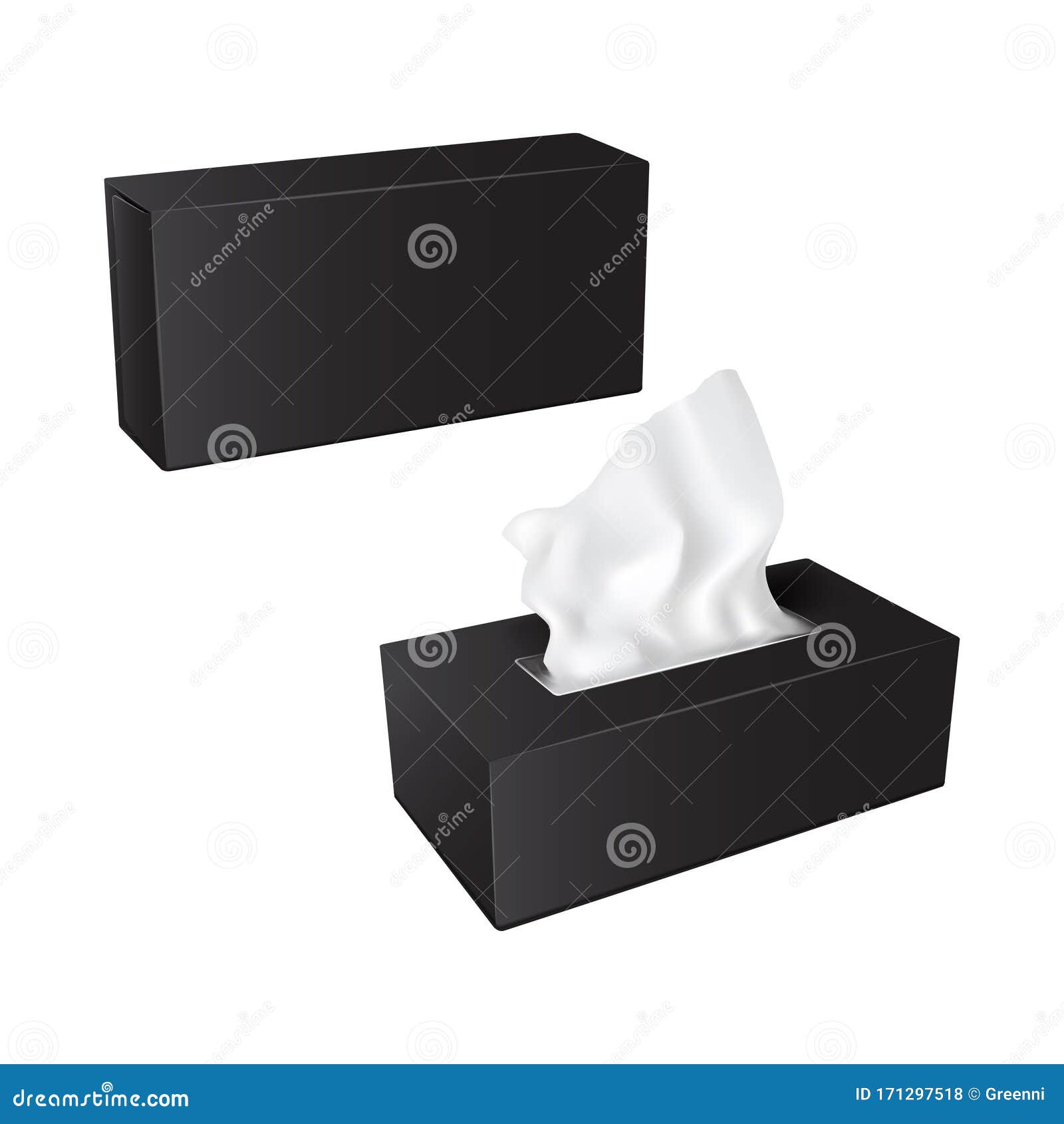Download Rectangular Box With Paper Napkins. Realistic Vector ...