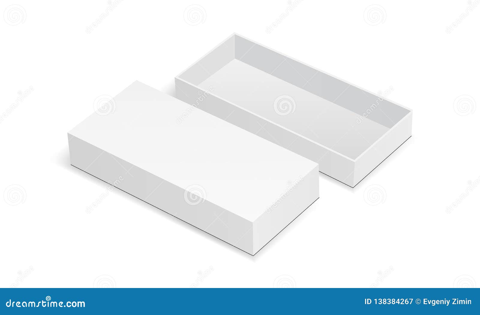 Download Rectangular Cardboard Box Mock Up With Open Lid Stock ...