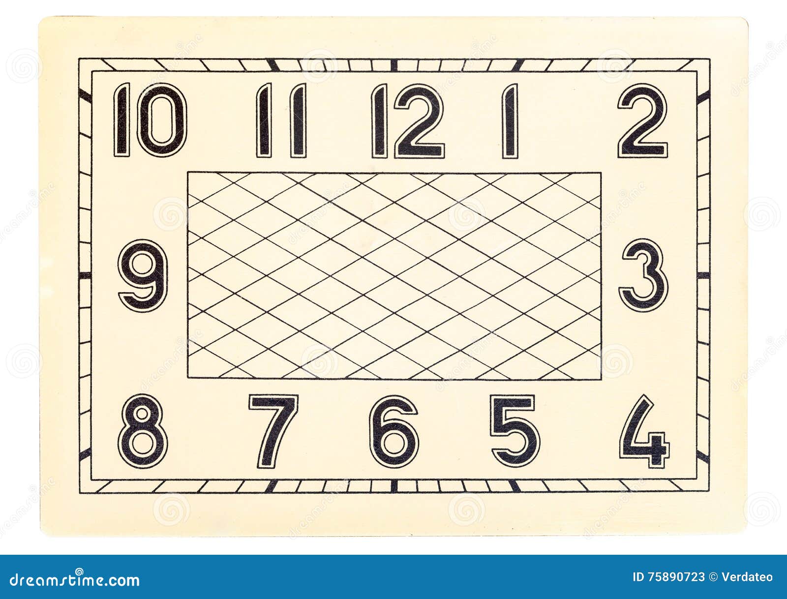 Rectangular Clock Face without the Hands Stock Illustration