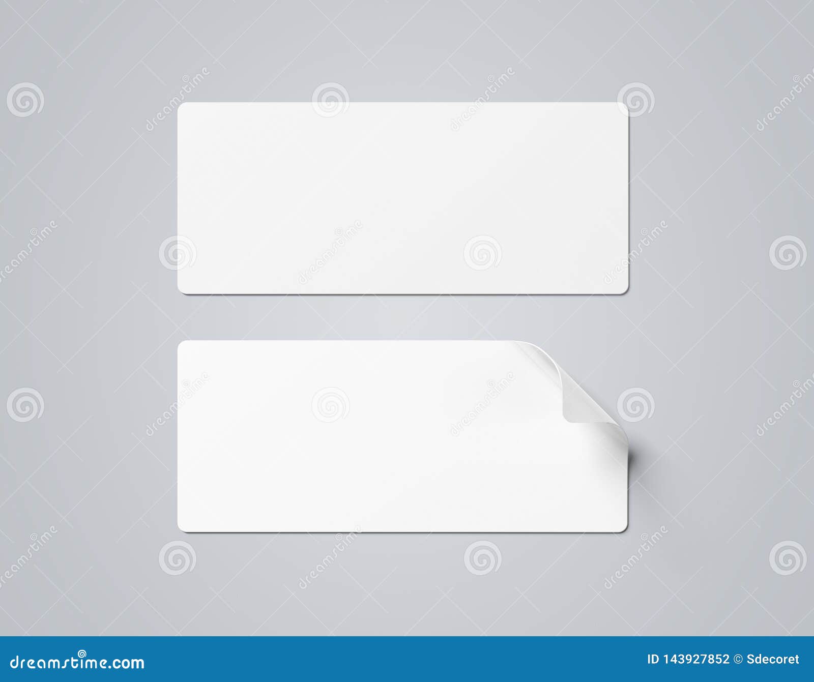 Download Rectangular Curled Sticker Mockup Isolated On Grey 3D ...