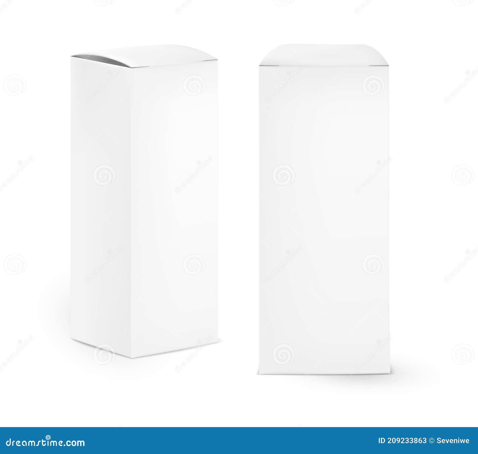 Rectangular 3d Blank Cosmetic Boxes Mockup. High Detailed Realistic Tall Cosmetic Packaging
