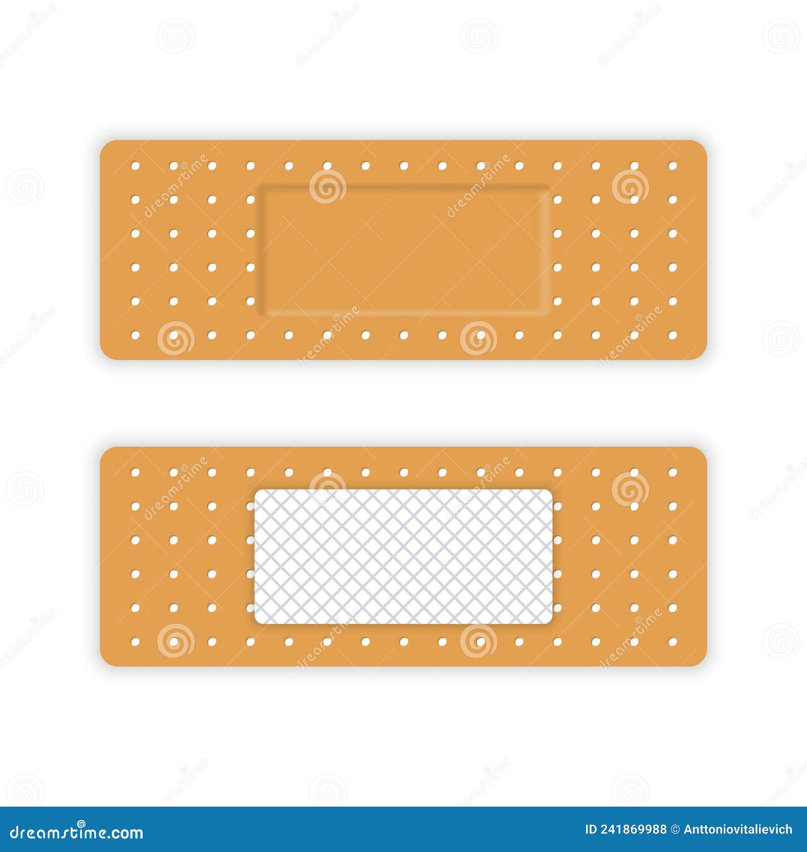 Rectangular Elastic Patch for First Aid. Adhesive Medical Plaster Strip