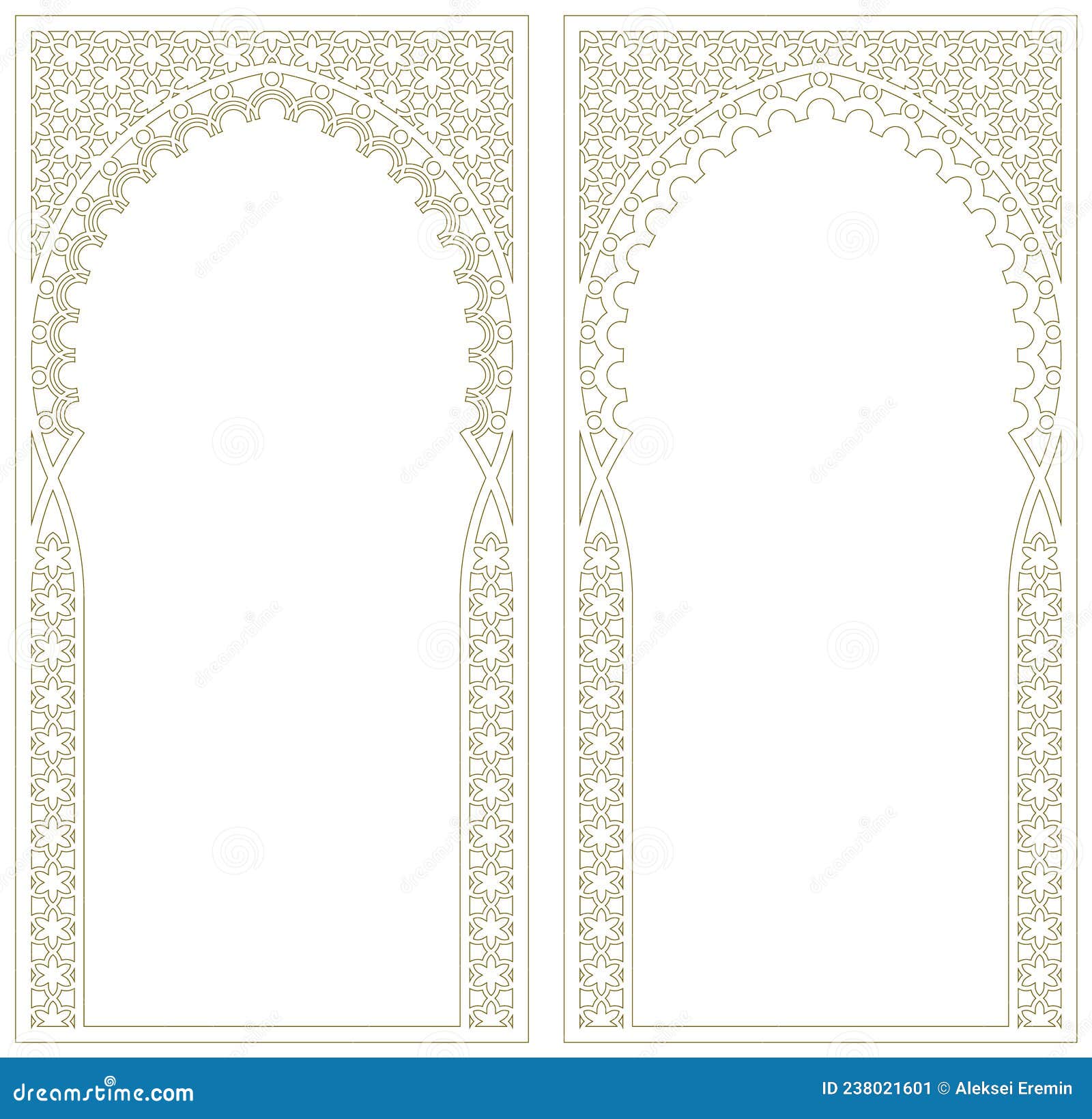 Rectangular Frame of the Arabic Pattern.Curly Frame Stock Vector ...