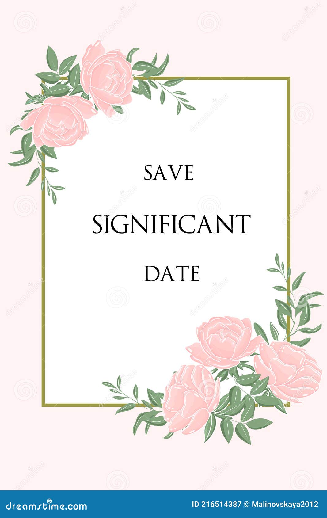 Rectangular Frame with Flowers. Floral Pattern with Place for Text