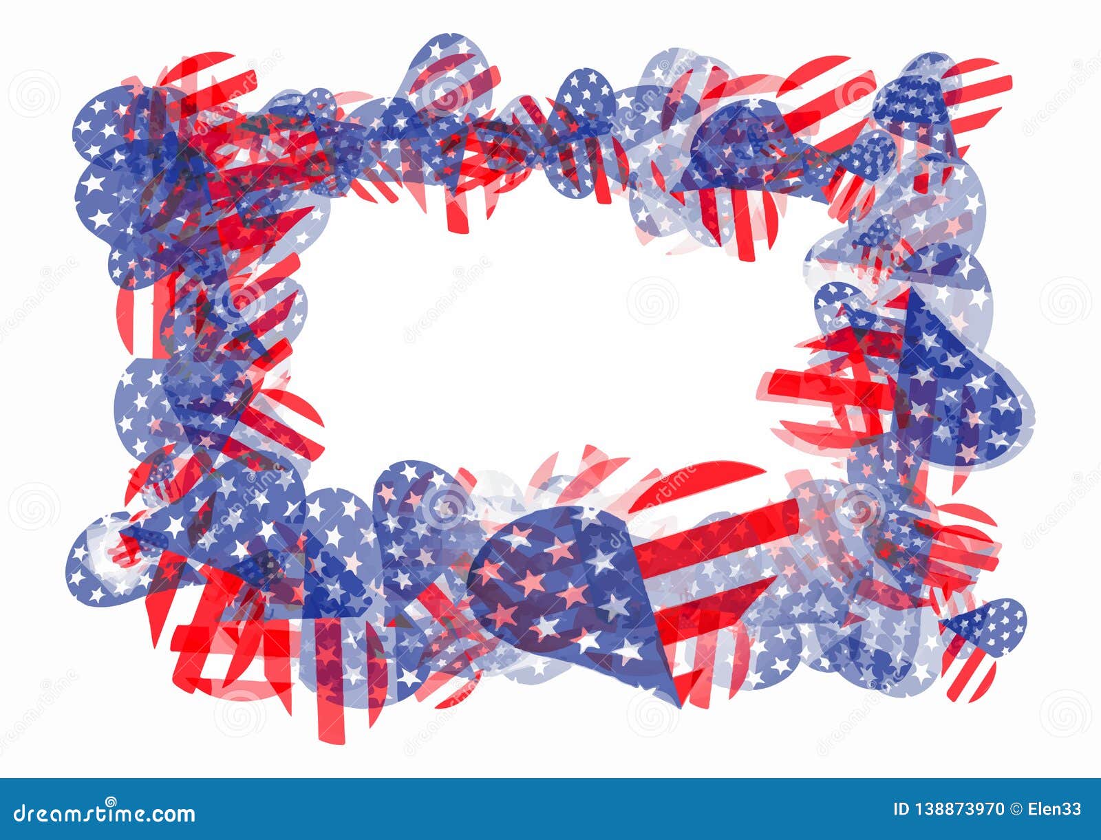 Download Rectangular Frame From Heart Shape American Flags Stock ...