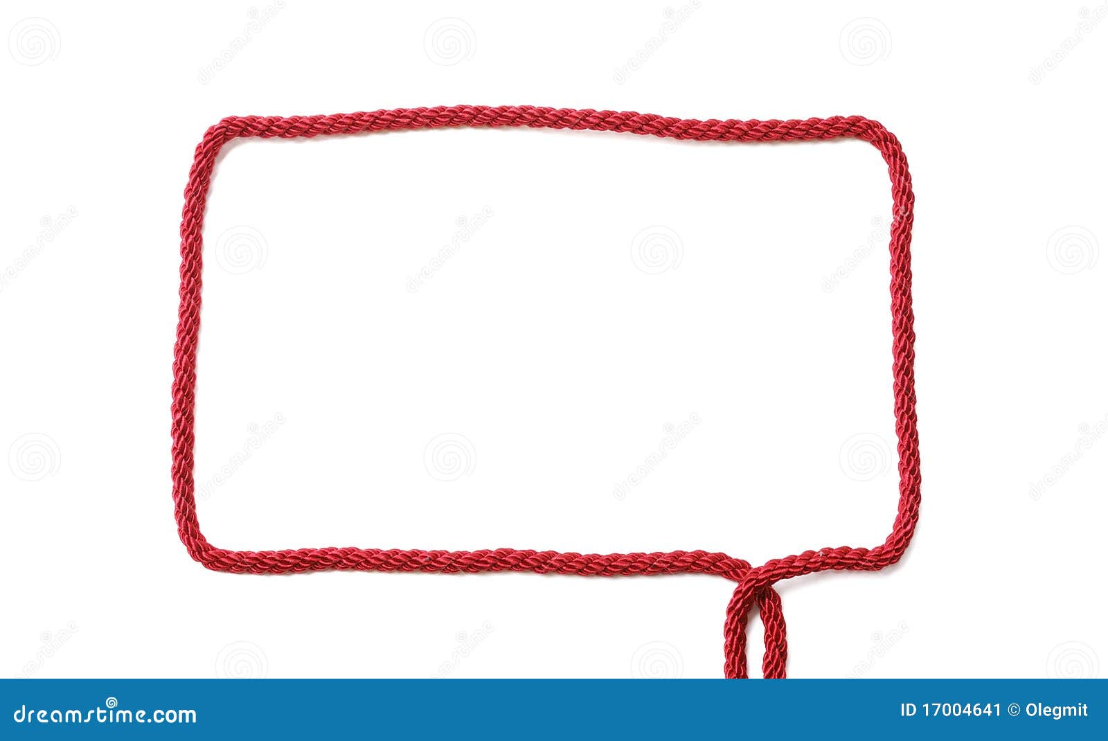 Rectangular Frame of Red Cord with Ends Stock Image Image of