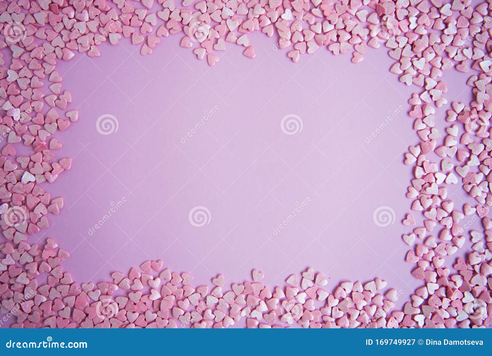 Download Rectangular Frame With Small Mother-of-pearl Hearts On A ...
