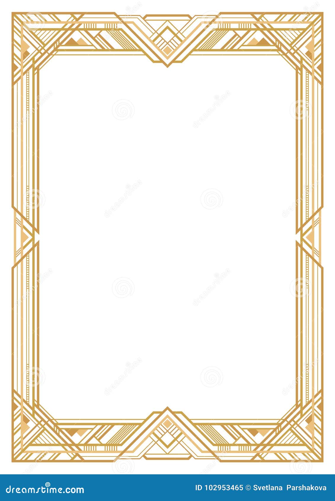 rectangular golden retro frame