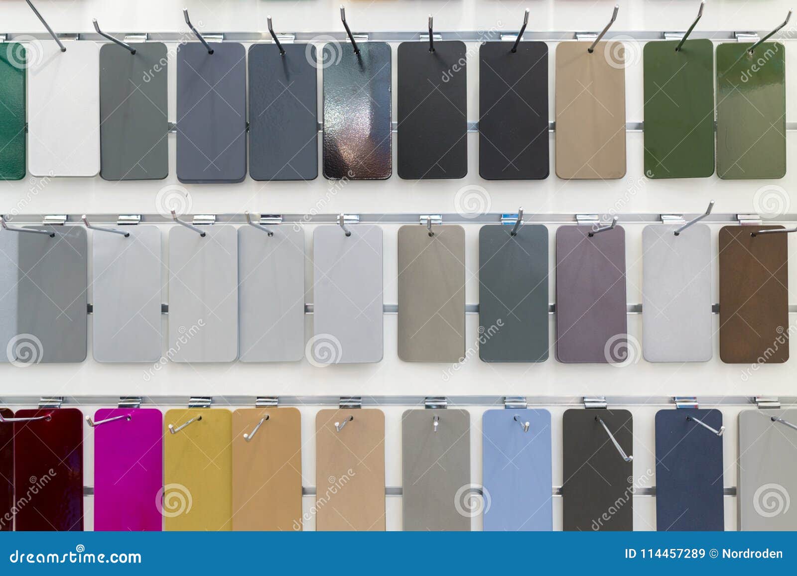 Rectangular Metal Plates, Painted in Various Colors. Stock Image