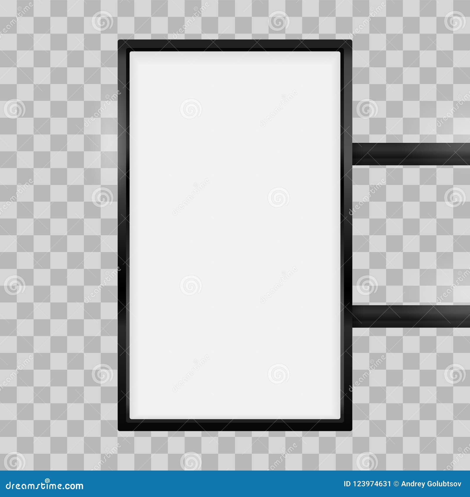 Download Rectangular Signage Light Box Signboard. Vector Vertical ...