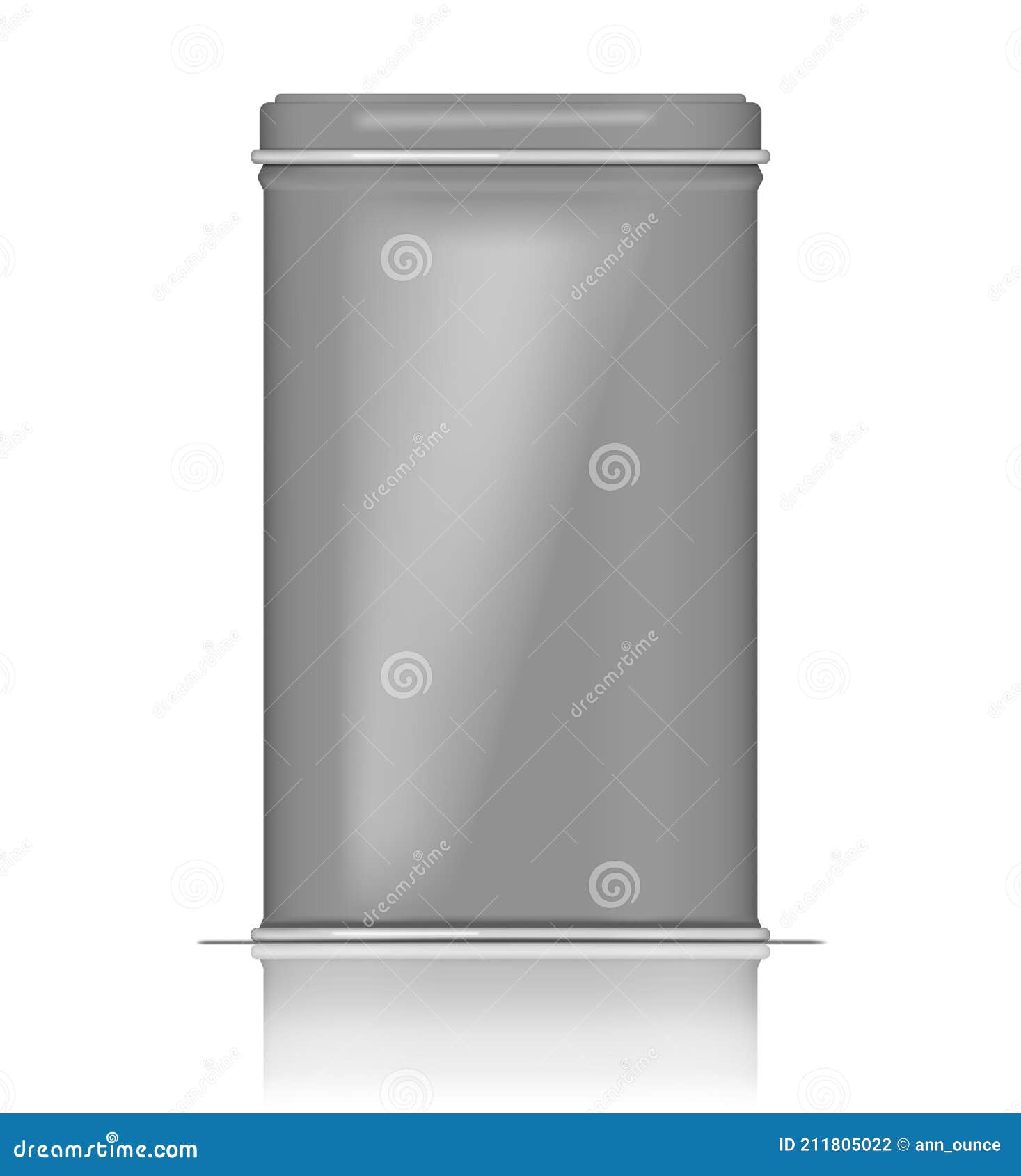 Rectangular Tin Box, Realistic Vector Mock-up. Square Metal Jar with ...