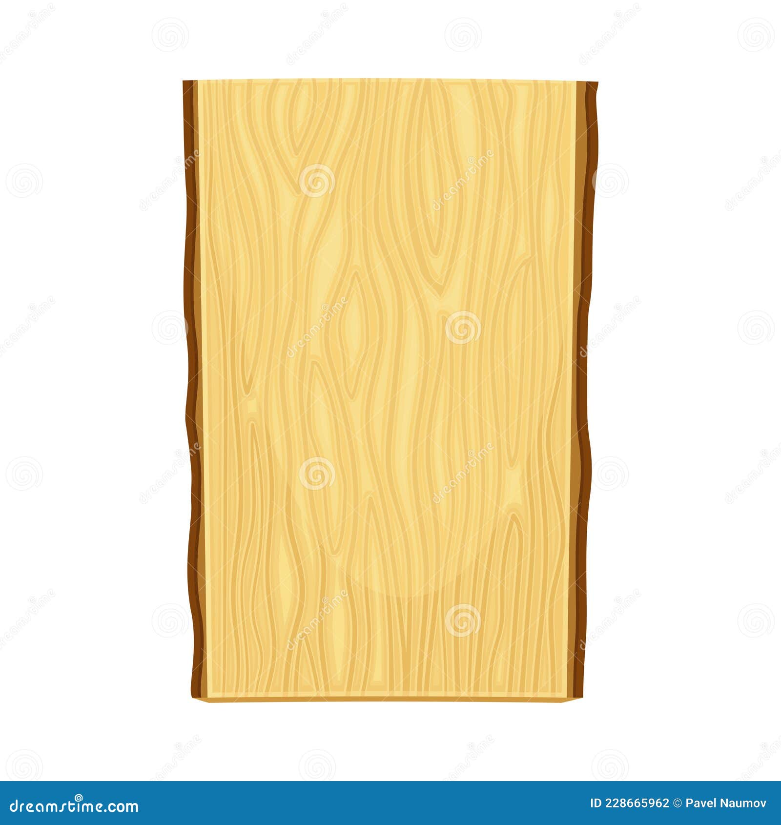Rectangular Wooden Plank or Board As Sawed Timber Vector Illustration