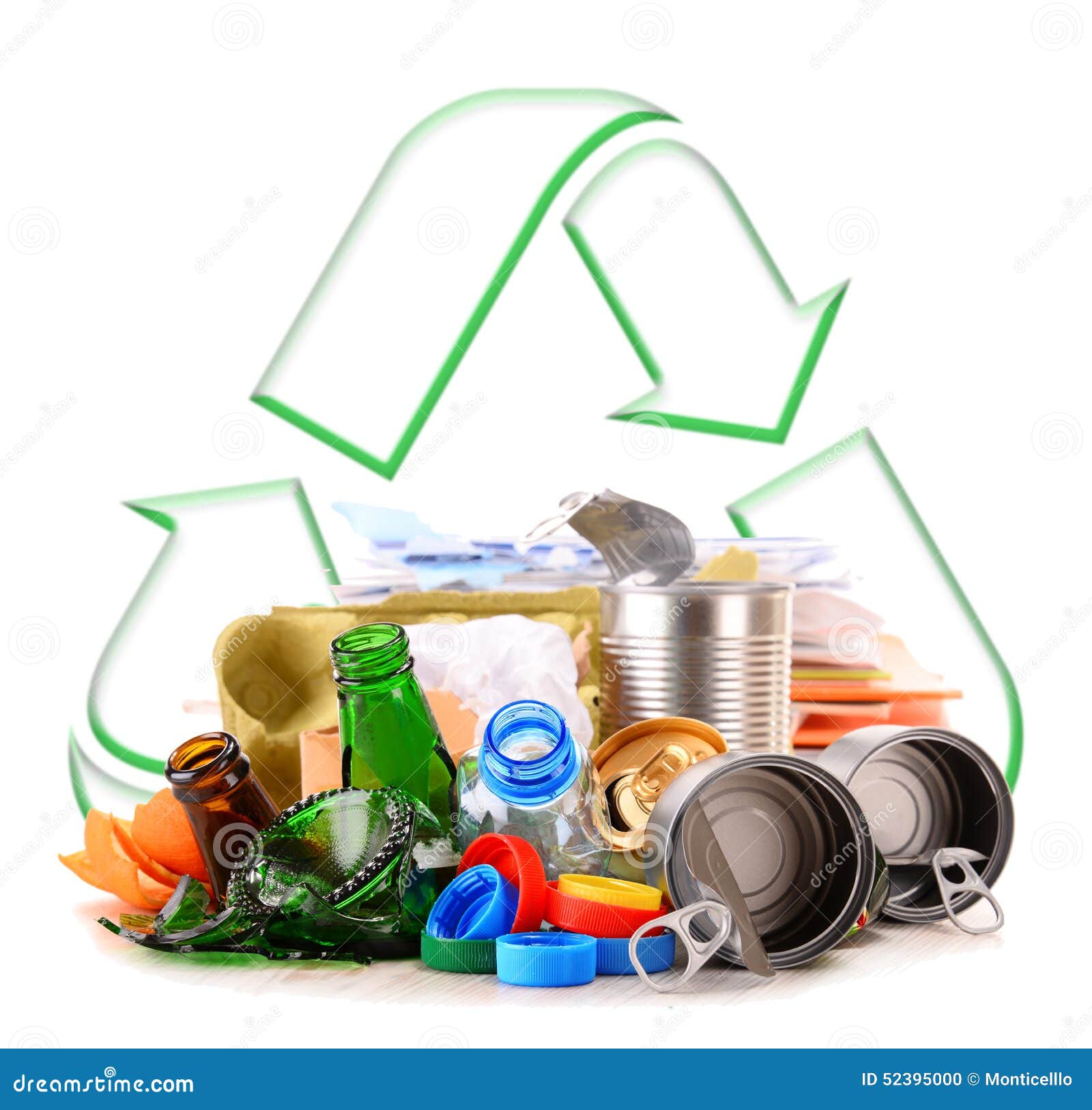 Recyclable Garbage Consisting of Glass Plastic Metal and Paper Stock