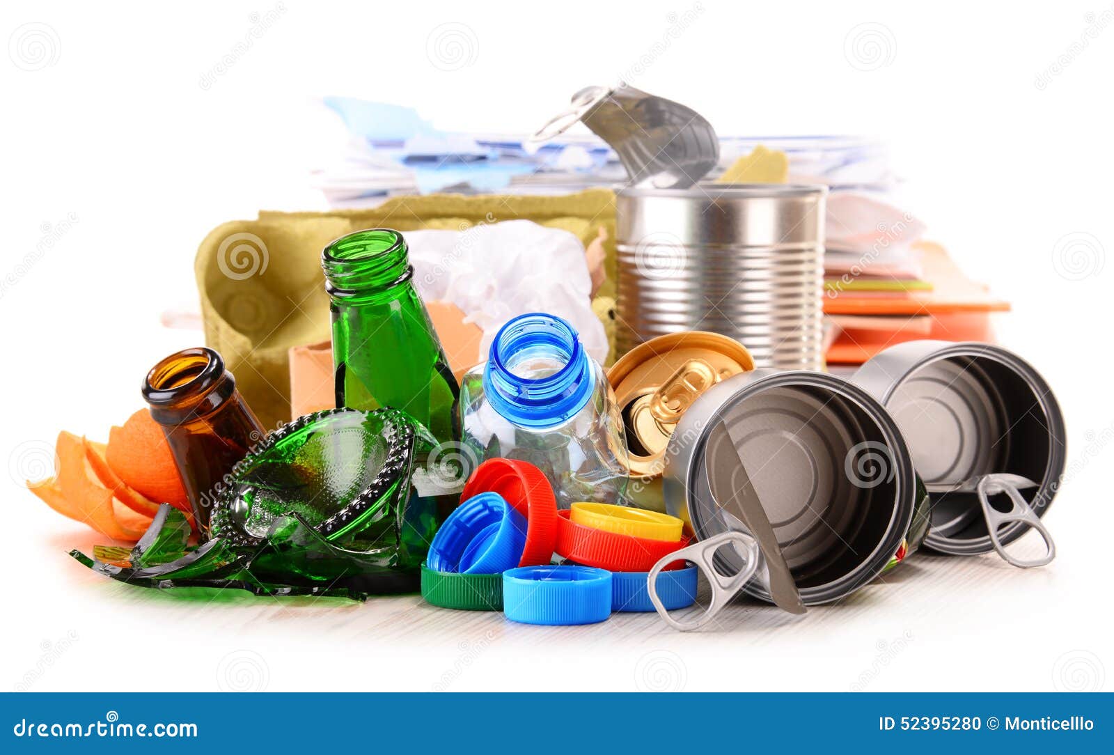 Recyclable Garbage Consisting of Glass, Plastic, Metal and Paper Stock