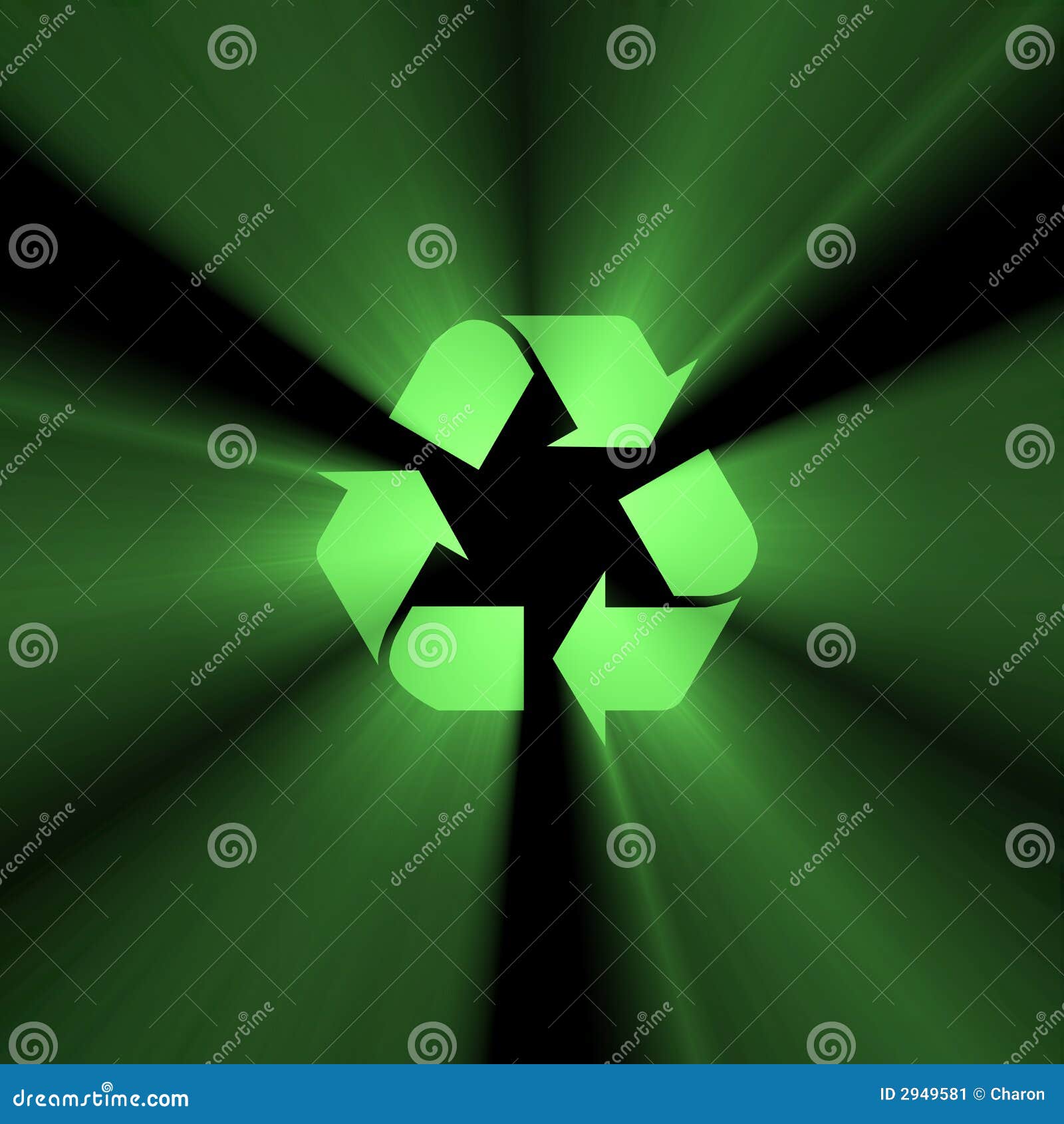 recyclable sign green light flare