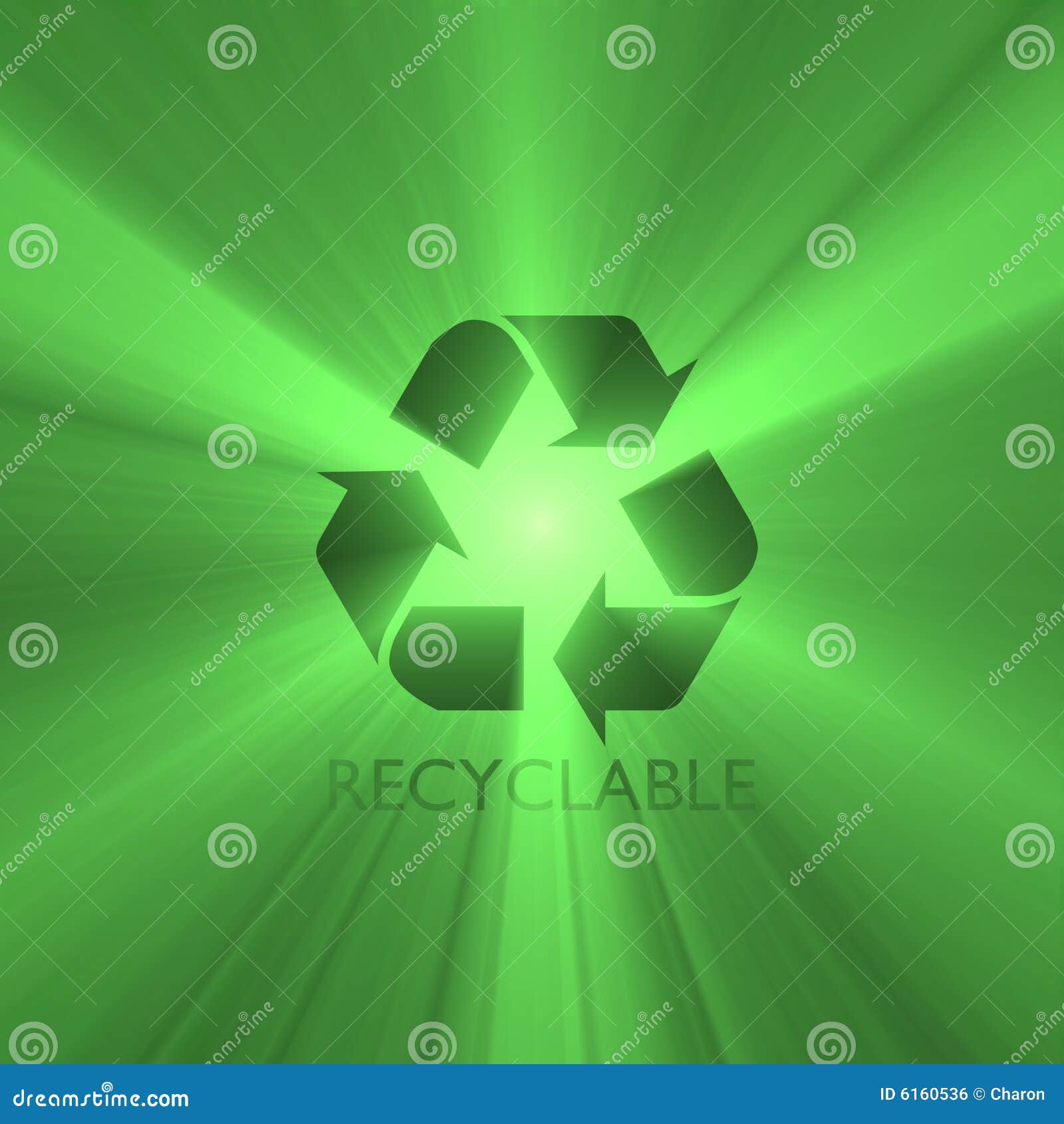 Recyclable Sign Green Light Flare Stock Illustration Illustration of