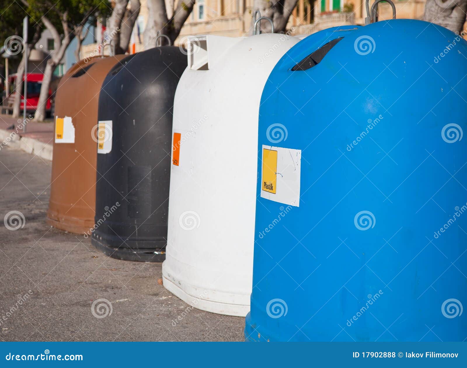 Recycle bin containers stock photo. Image of european 17902888