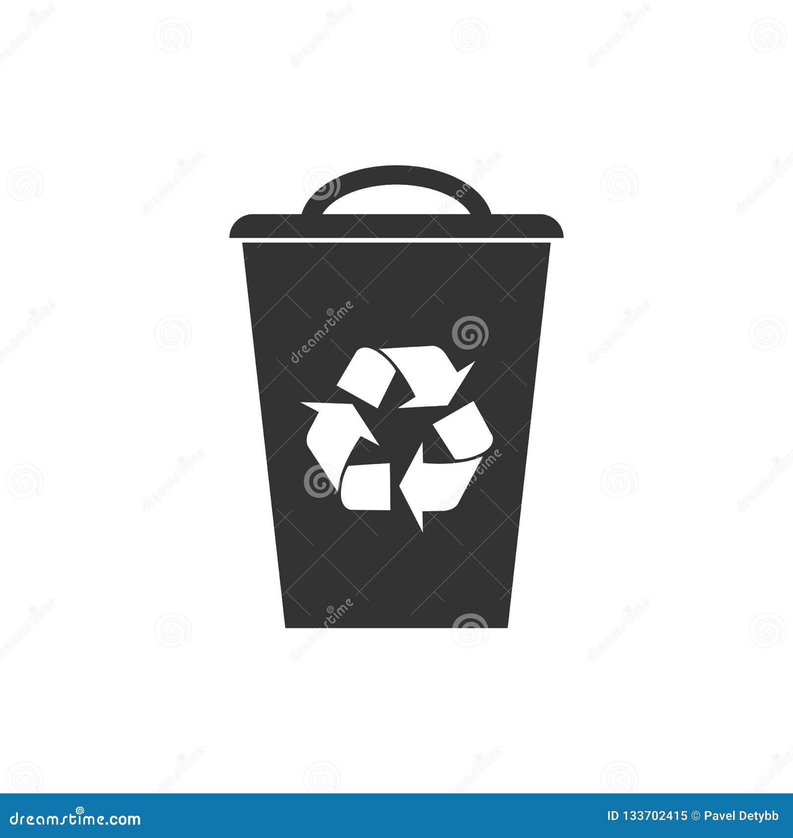 Recycle Bin Icon Vector Illustration Flat Design Stock Illustration Illustration Of Plastic Household 133702415