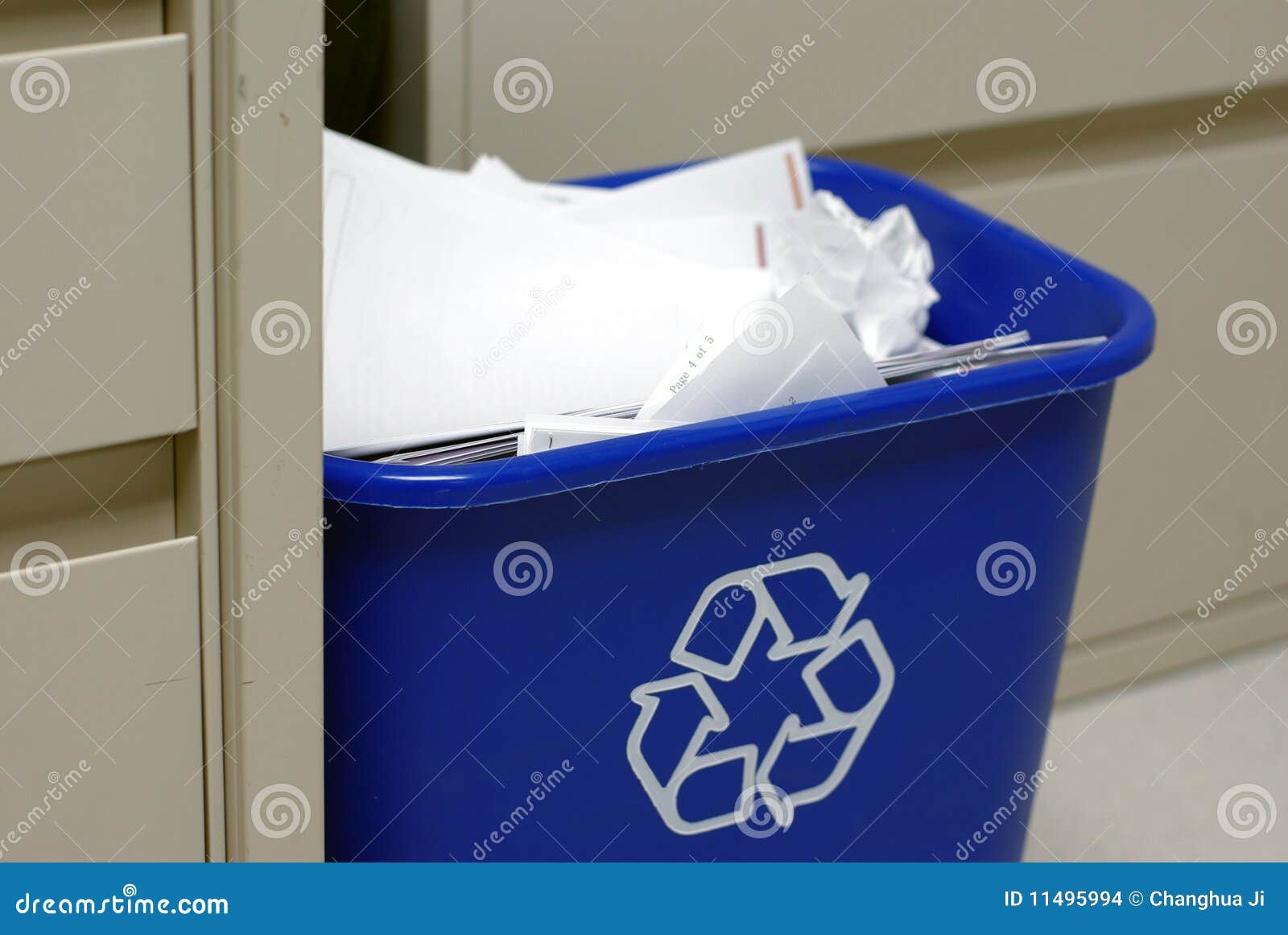 Recycle bin in the office stock photo. Image of equipment 11495994