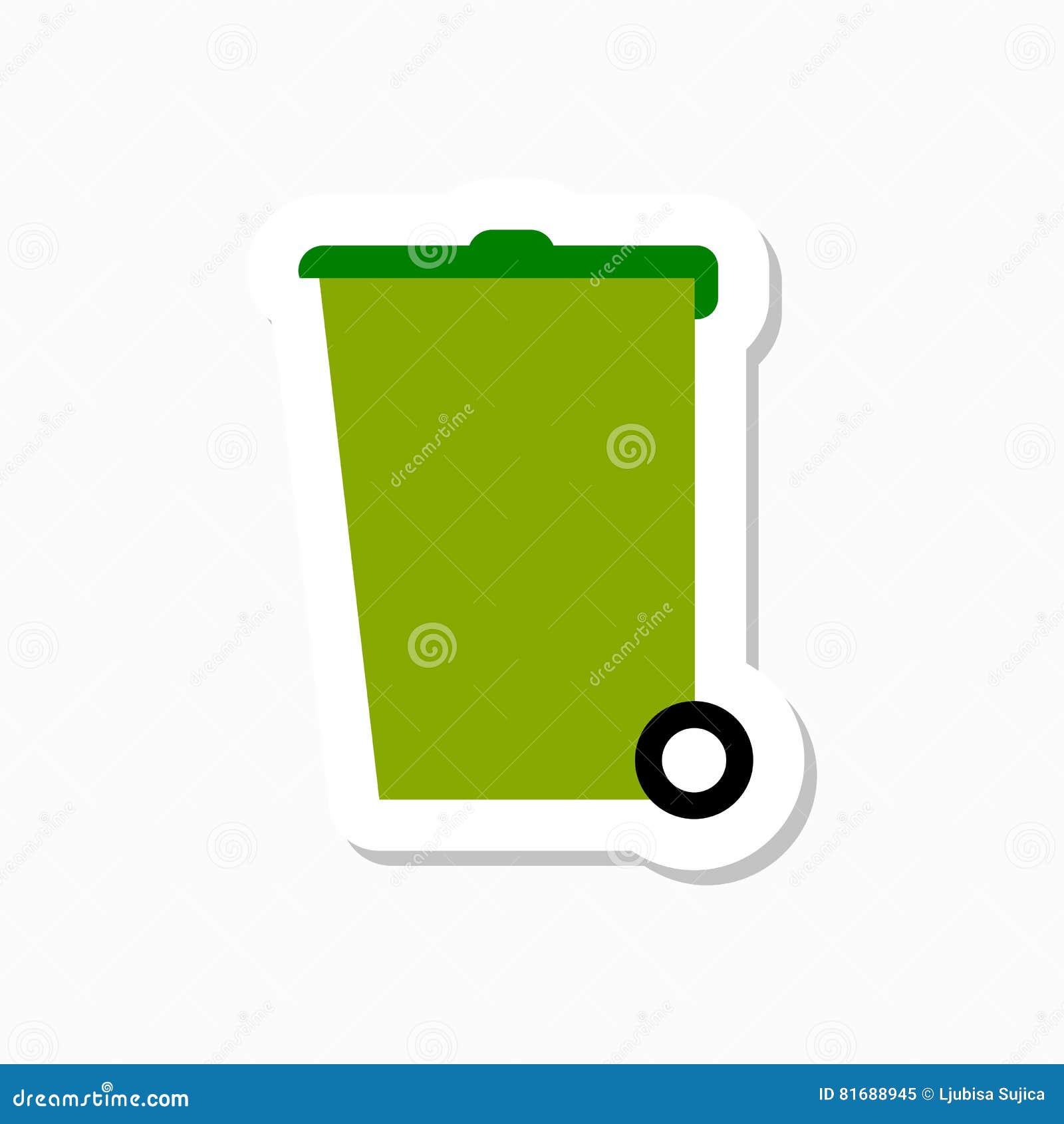 Recycle bin vector sticker, vector illustration