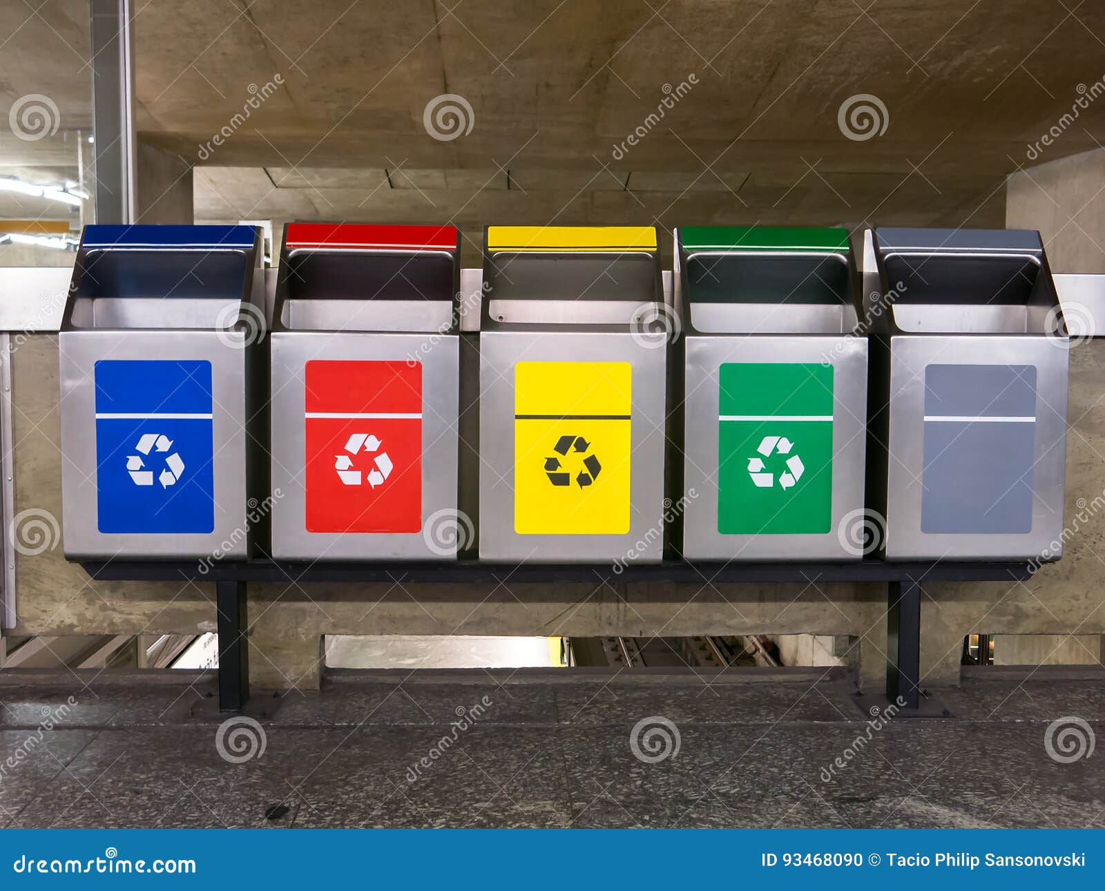 Recycle Bins in Brazilian Subway Stock Photo Image of reuse, paper