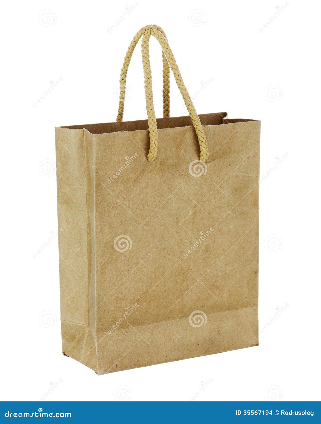 Recycle Brown Paper Bag Isolated on White Background. Stock Photo Image of brown