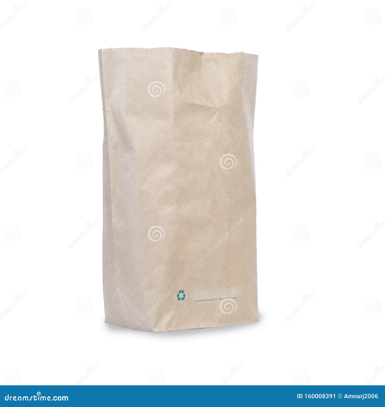 Download Recycle Brown Paper Bag Mockup On White Stock Image ...