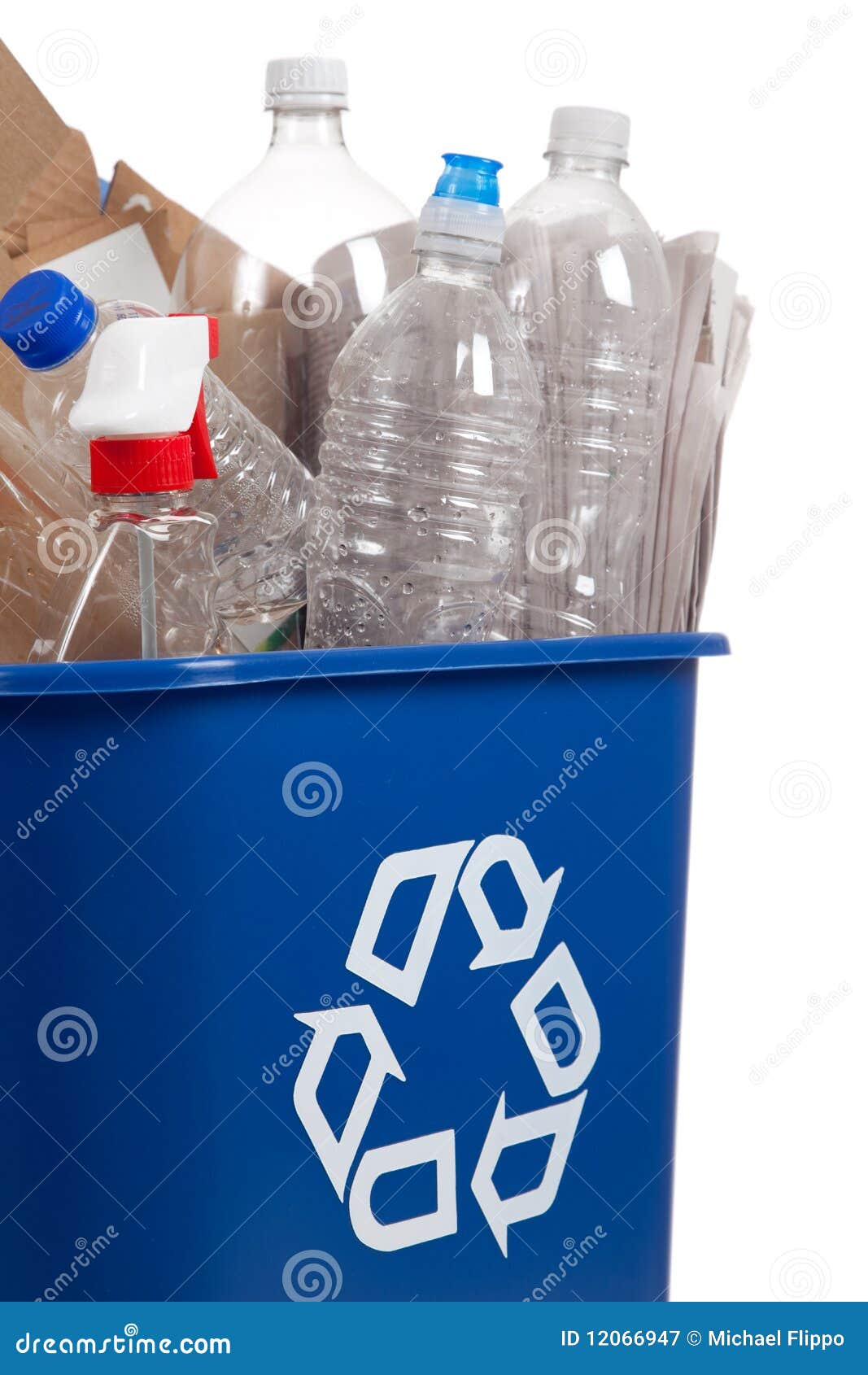 Recycle Can with Recyclables Stock Image Image of reusable, recycling