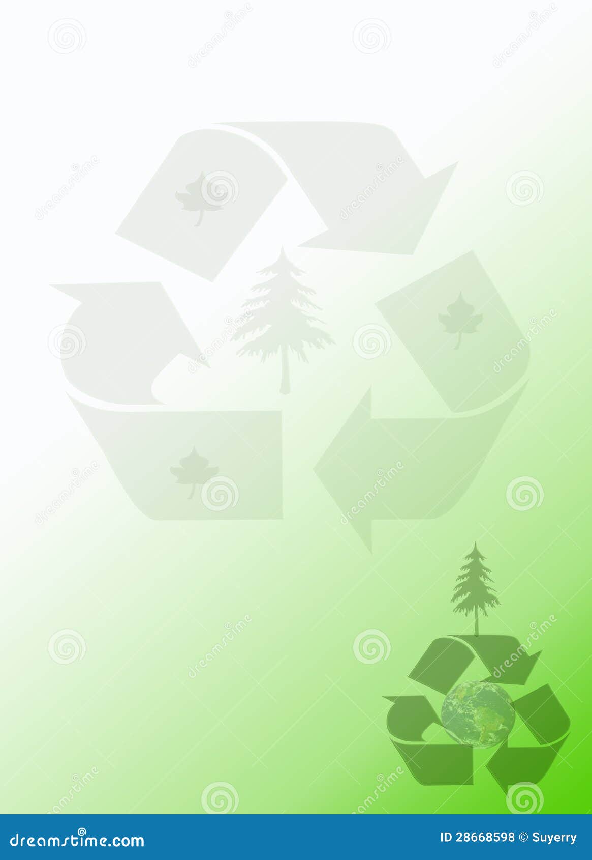 Recycle Earth Green Notepad Stationery Background Stock Illustration Illustration of object