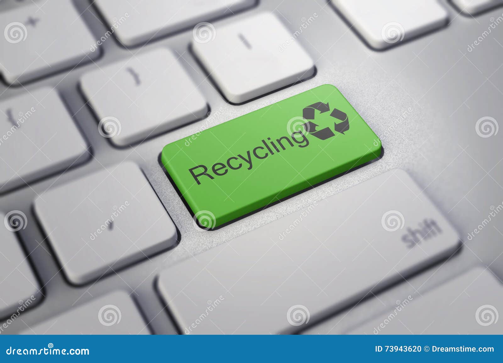 Recycle enter key in green stock photo. Image of green 73943620
