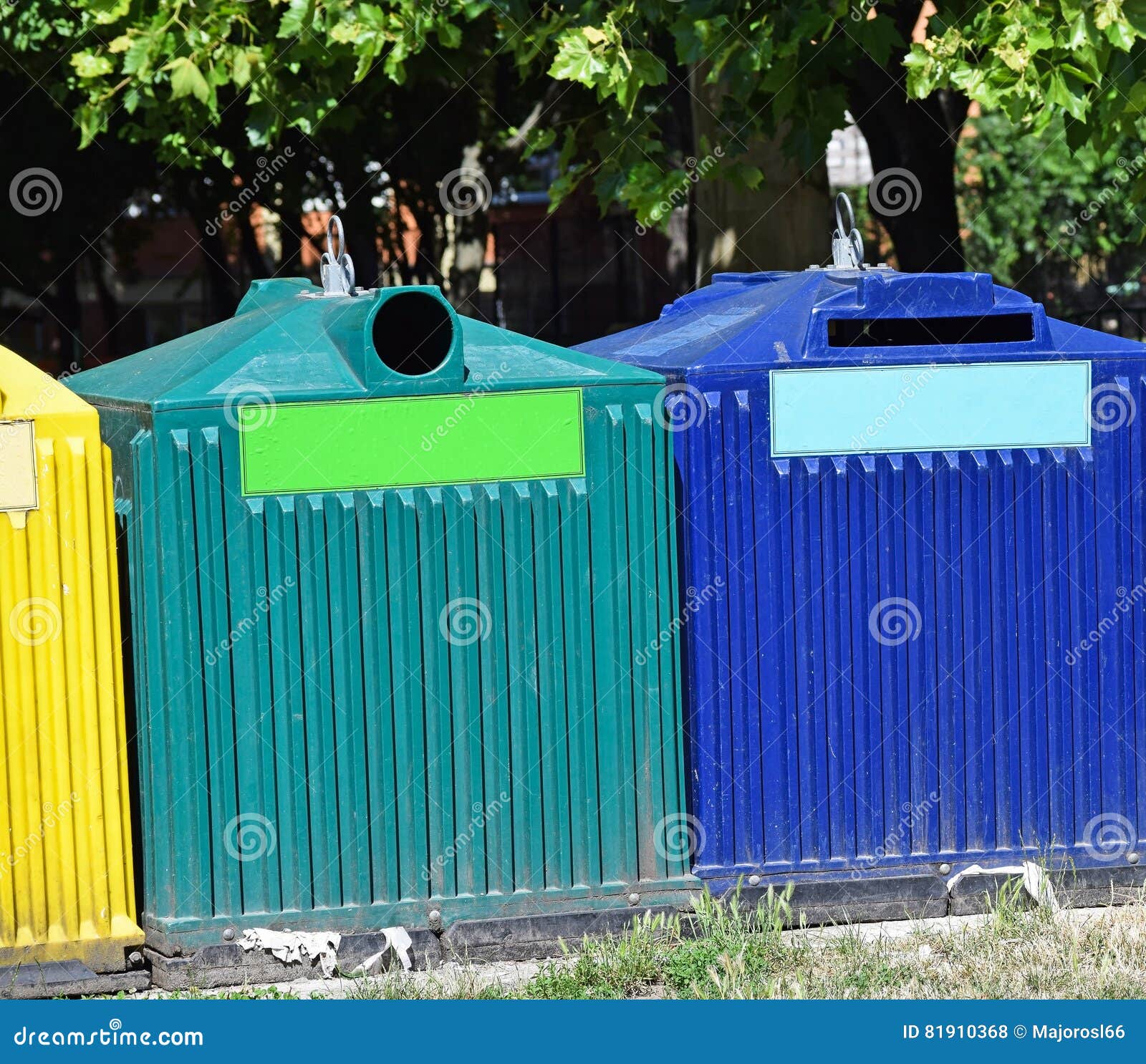 Recycle garbage cans stock photo. Image of industrial 81910368