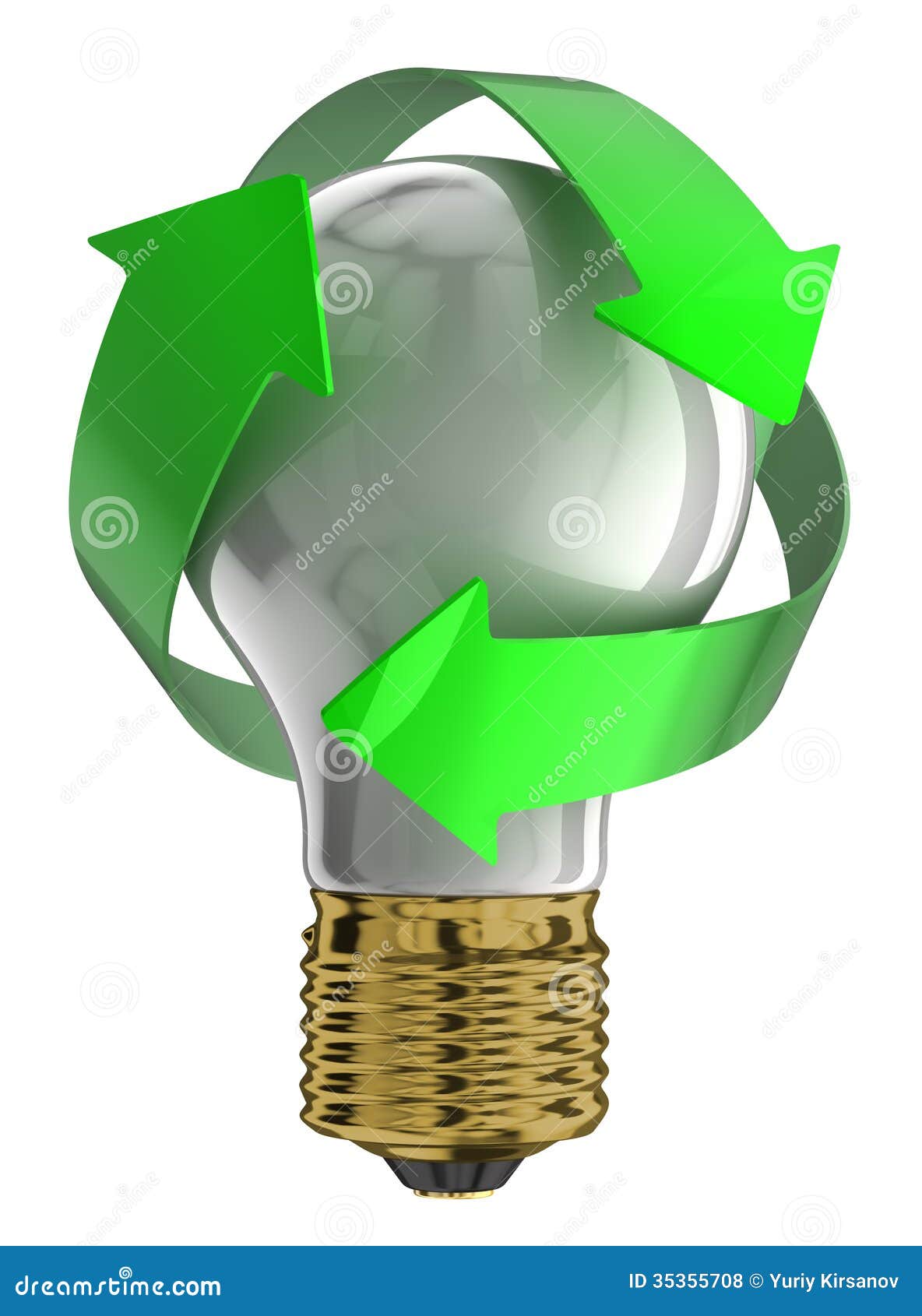 Recycle light bulb stock illustration. Illustration of waste 35355708