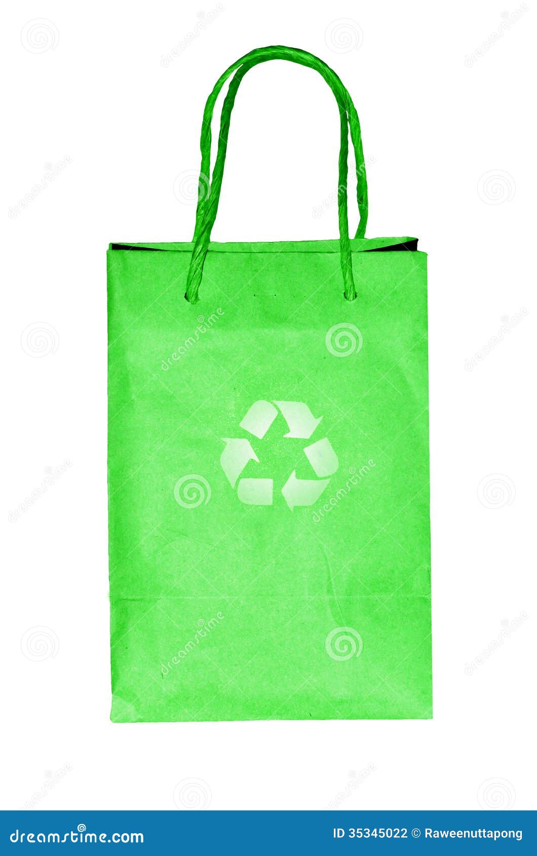 Recycle logo on paper bag stock photo. Image of factory - 35345022