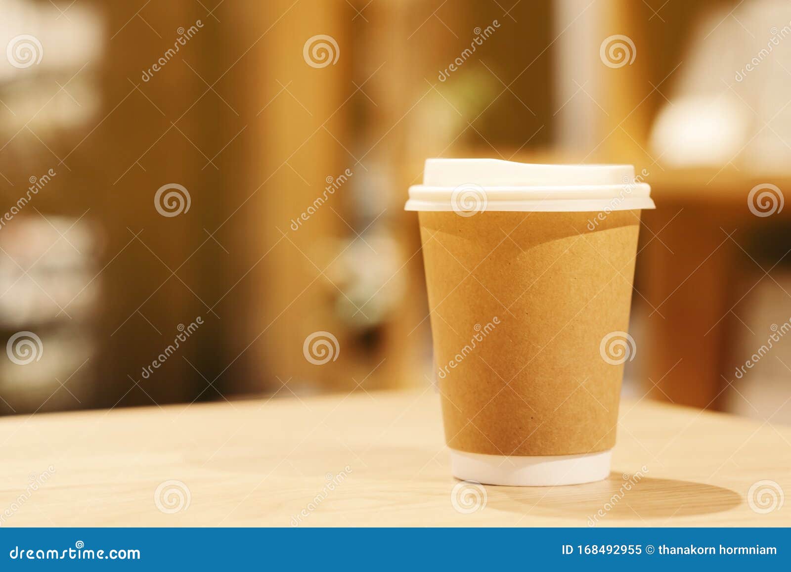 Recycle Paper Coffee Cup in Coffee Cafe Stock Image Image of caffeine
