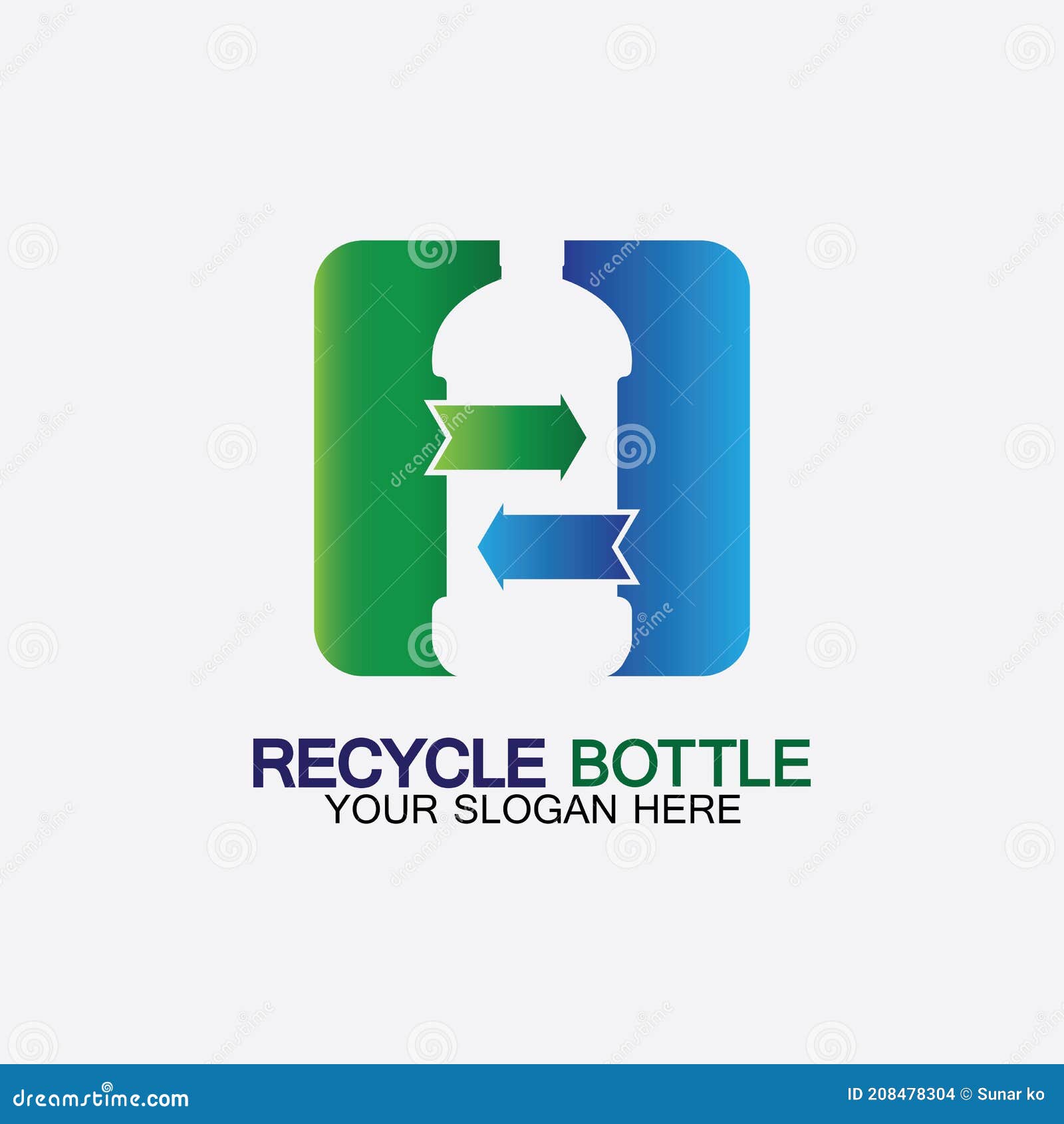 Recycle Plastic Bottle Logo Icon Vector Illustration Design.Bottle with